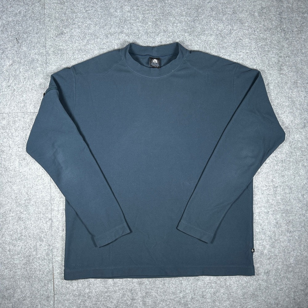 Nike ACG Fleece Shirt Mens XL Blue Therma-Fit Mock Neck Pullover Hiking Gorpcore